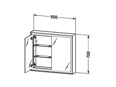 Зеркальный шкаф с подсветкой DURAVIT L-CUBE LC755100000