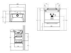 Тумба с раковиной BERLONI BAGNO SPAZIA SPZBA2C001CXR/1100