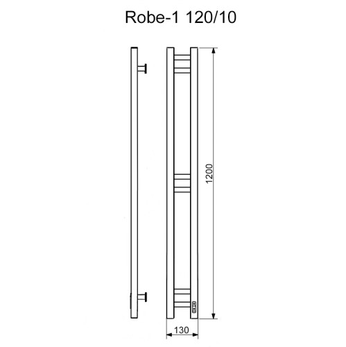Полотенцесушитель Электрич.кабельный Ника Robe-1 120/10 RAL9016 белый матовый правый тэн