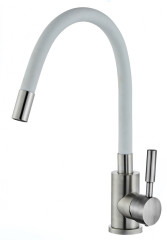 15031-F См-ль од. для кухни НЕРЖ с гиб. изливом (САТ.+БЕЛ.) ViEiR (10/1шт)