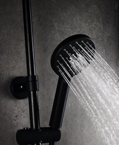 AQG Beta, душевая колонна регулируемая по высоте 95-150 см, cо смесителем и круглым верхним душем 25