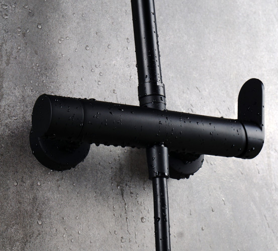 AQG Beta, душевая колонна регулируемая по высоте 95-150 см, cо смесителем и круглым верхним душем 25