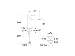 Смеситель для раковины CRISTINA OMEGA OG22051