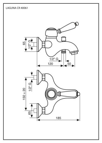 Emmevi Laguna, однорычажный смеситель для ванны (излив 17 см), без набора для душа, цвет бронза