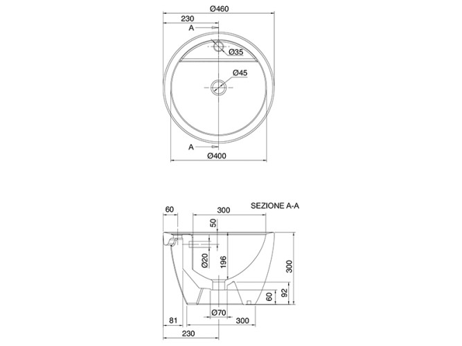 Раковина накладная Scarabeo MATTY 8055/R