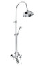 Emmevi, душевая колонна с ручками-крестиками (старый арт. 1261181), регулируемая по высоте 125-163 см: с изливом и круглым антикальковым верхним душем