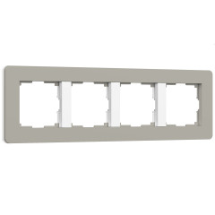 Рамка из поликарбоната на 4 поста Split дымчатый/белый, soft-touch W0043067