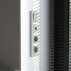 Рамка из поликарбоната на 4 поста Split дымчатый/белый, soft-touch W0043067