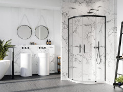 Полукруглая душевая кабина RADAWAY IDEA PDD Black 90