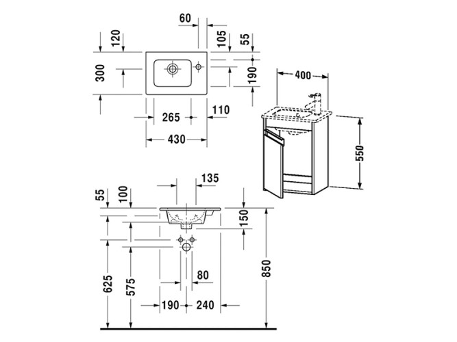 Тумба для раковины DURAVIT KETHO KT6417L1818