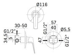 Внутренняя часть встраиваемого смесителя для душа MAMOLI SPARTACO 3920PE009001
