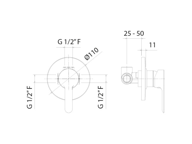 Внешняя часть встраиваемого смесителя для душа MAMOLI ACQUACHIARA 3060PE00N101