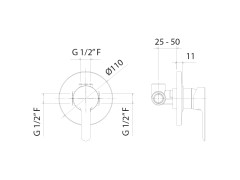 Внешняя часть встраиваемого смесителя для душа MAMOLI ACQUACHIARA 3060PE00N101