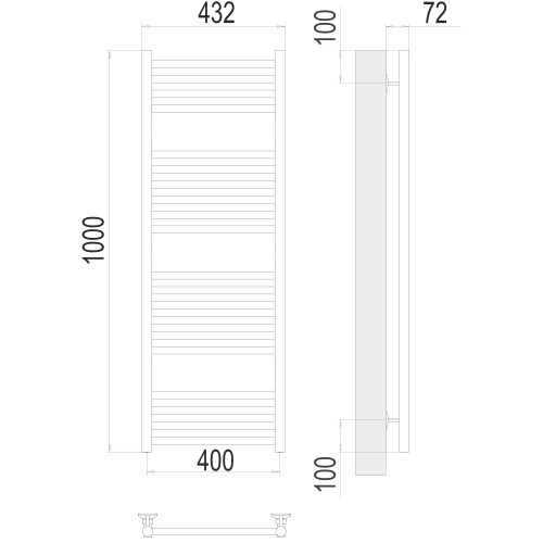 Полотенцесушитель TERMINUS Стандарт Аврора П20 400х1000 NEW