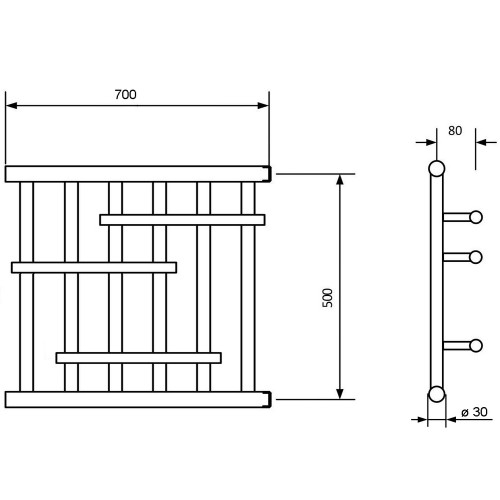Полотенцесушитель Ника ECON ПМ-6 50/70 без полки