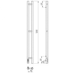 Полотенцесушитель с/т Laris Прайм Дуэт ЧКЧ 80/1200 (КРУГ) левый тэн черный 73207634 RU