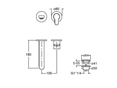 Внешняя часть смесителя для раковины CRISTINA ROUND RN25751