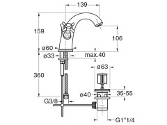 Смеситель для раковины CRISTINA LONDRA LD22192