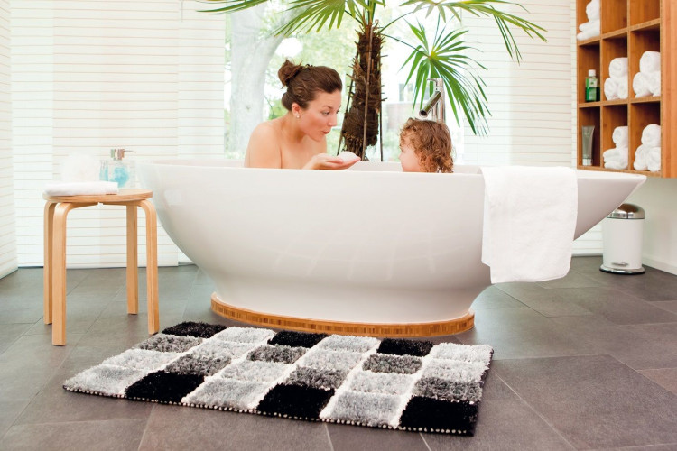 Batex Halma, односторонний прямоугольный коврик 78% полиэстер и 22% хлопок, размер 70х120 см, цвет темно-серый