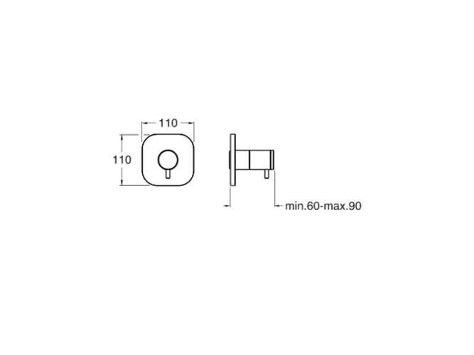 Наружный комплект для запорного вентиля CRISTINA Thermostatic external parts XX61028