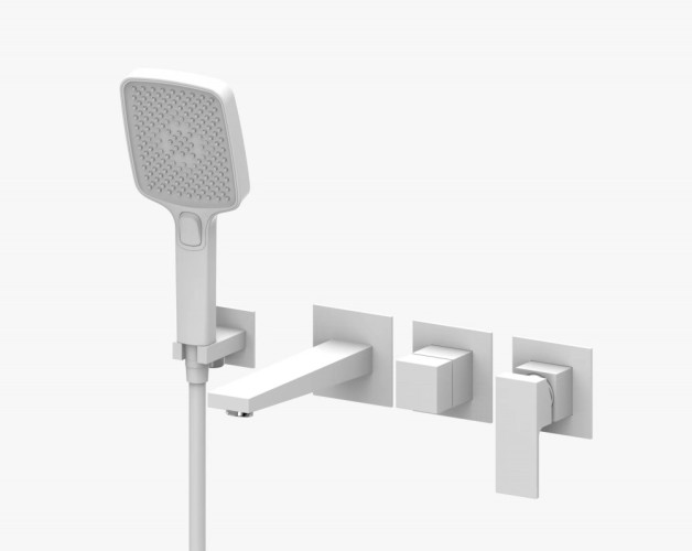 393536-F Встроенный смес для ванны  (БЕЛЫЙ) ViEiR  (8/1шт)