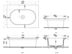 Раковина встраиваемая CIELO ELLE  EKLAOSF BR