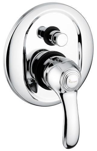 Emmevi Harmony, однорычажный встраиваемый смеситель для душа с дивертером на 2 выхода, цвет белый-золото