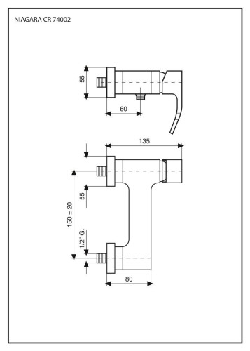 Emmevi Niagara, однорычажный смеситель для душа без набора для душа, цвет хром