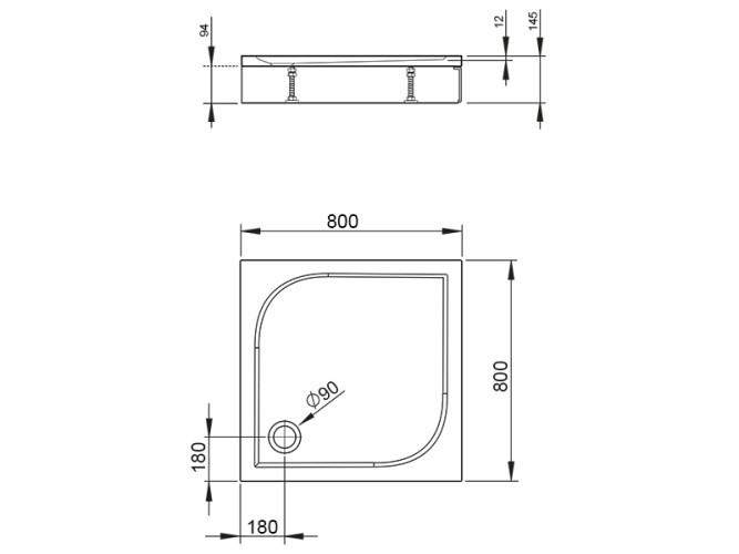 Душевой акриловый поддон RADAWAY DELOS 4C88170-03