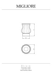 Стакан настольный, керамика белая, бронза Migliore Olivia