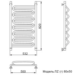 Полотенцесушитель Ника CURVE ЛZ (Г) 80/50