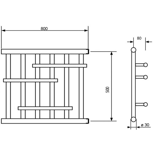 Полотенцесушитель Ника ECON ПМ-6 50/80 без полки