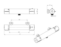 AQG SIGMA, однорычажный смеситель для душа с термостатом, цвет хром