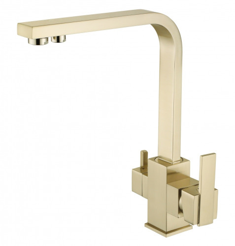 15004-S Смес. для кухни под фильт. выс. Г-обр. (МАТ. ЗОЛОТО) ViEiR (10/1шт)