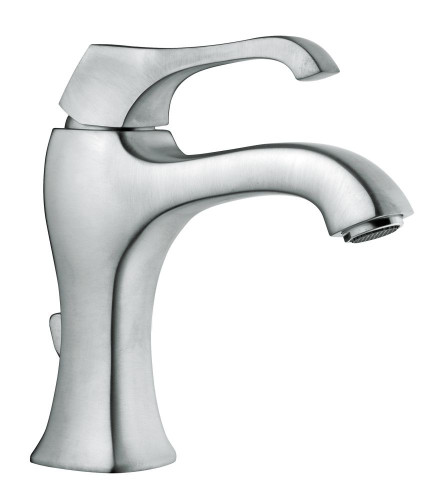 Emmevi Ares, однорычажный смеситель для раковины (излив 12,9 см), с донным клапаном, цвет брашированный хром