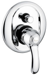 Emmevi Harmony, однорычажный встраиваемый смеситель для душа с дивертером на 2 выхода, цвет белый-хром