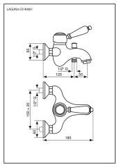 Emmevi Laguna, однорычажный смеситель для ванны (излив 17 см), без набора для душа, цвет хром
