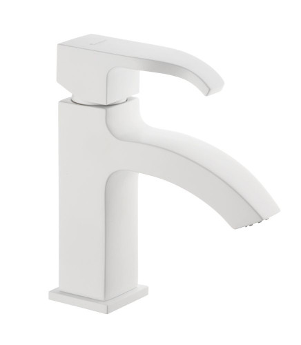 Emmevi Niagara, однорычажный смеситель для раковины с донным клапаном, цвет белый матовый