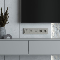 W0052917/ Рамка на 5 постов Slab (дымчатый софт) W0052917