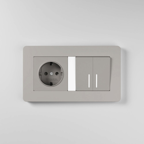 Рамка из поликарбоната на 2 поста Split дымчатый/белый, soft-touch W0023067