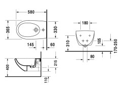 Биде подвесное DURAVIT ARCHITEC 2531150000