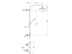 Душевая стойка с термостатическим смесителем CRISTINA TRICOLORE VERDE TV48634