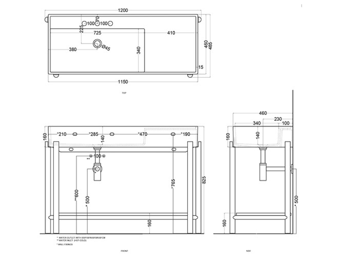 Консоль для раковины CIELO PLINIO PNST115E RO