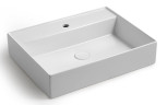 White Ceramic Like, накладная/подвесная прямоугольная раковина с отверстием п/с 60x46x13h см, цвет белый глянцевый