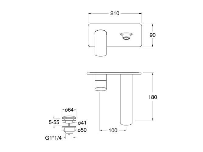 Смеситель для раковины настенный CRISTINA PROFILO PF24677