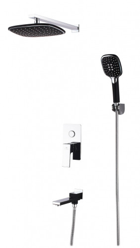 28065-C Встроенный смес для душа с 3-функ. (черный+хром) "GANZER"  (5/1шт)