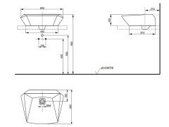 Раковина накладная TOTO JEWELHEX LW681B