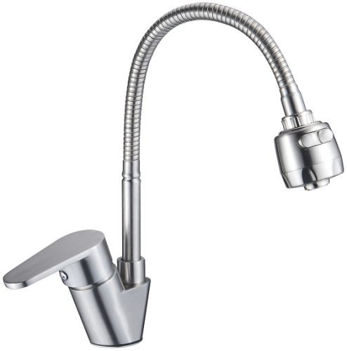 15033 Смес. од. для кухни с ГИБ. изли. (НЕРЖ,САТИН) ViEiR (10/1шт)