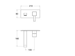 Наружные части смесителя для раковины CRISTINA QUADRI QM95651