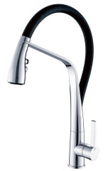 16028-C Смеситель для кухни с гибким из. (ЧЕРНЫЙ) GANZER  (5/1шт)